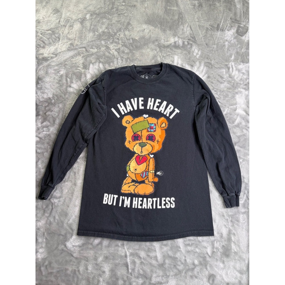 Sniper Gang Heartless Bear Men's T-Shirt S Black‎ Large Front Graphic